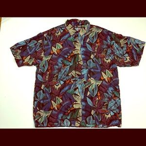 🌴VTG Hilo Hattie 100% silk XL men’s button down🌴